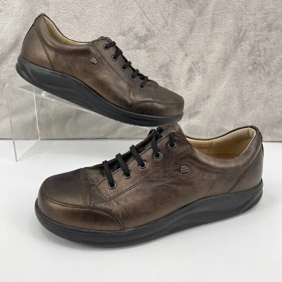 Finn Comfort Women's US 10.5 W Ikebukuro Bronze Leather Rocker Sole Sneaker