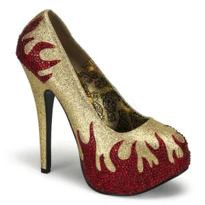 Flame Rhinestone Platform High Heel Shoes