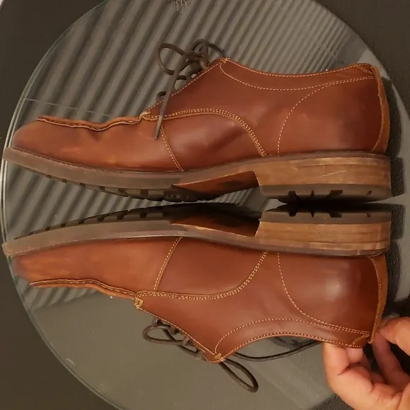 Florsheim Brown Leather Shoes Lace up Dress Casual Men's Suede Size 9.5