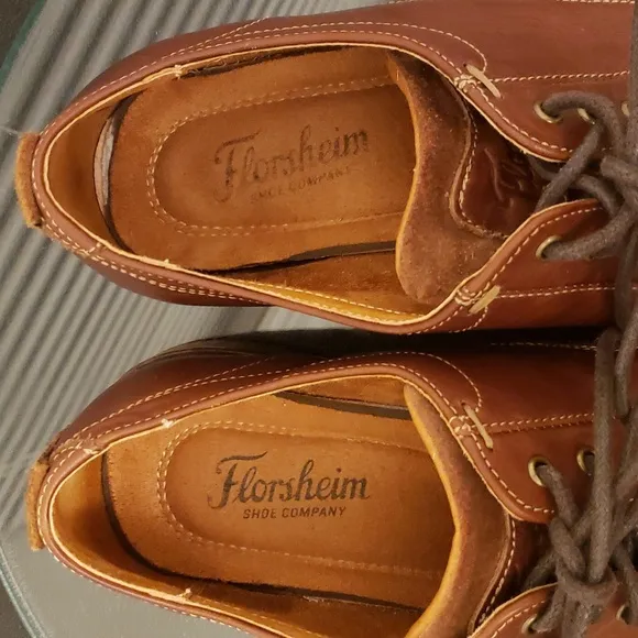 Florsheim Brown Leather Shoes Lace up Dress Casual Men's Suede Size 9.5