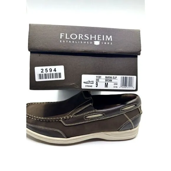 Florsheim Marina Slip Moc Toe Slip On Men's US Sz. 9M 178345 Brown New In Box