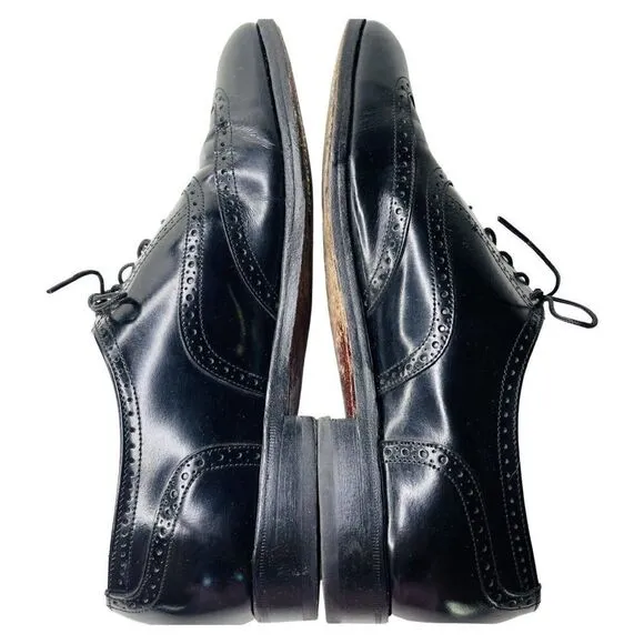 Florsheim Mens Wingtip Black leather Oxford dress Shoes SIZE 8 EUC Lace Up