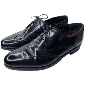 Florsheim Mens Wingtip Black leather Oxford dress Shoes SIZE 8 EUC Lace Up