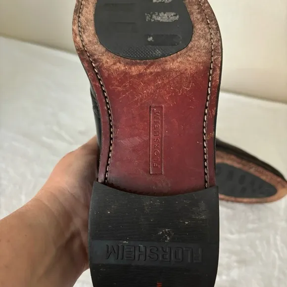 Florsheim Saddle Oxford, Black &amp; Burgundy leather dress shoes, Men’s size 9 D