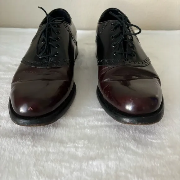 Florsheim Saddle Oxford, Black &amp; Burgundy leather dress shoes, Men’s size 9 D