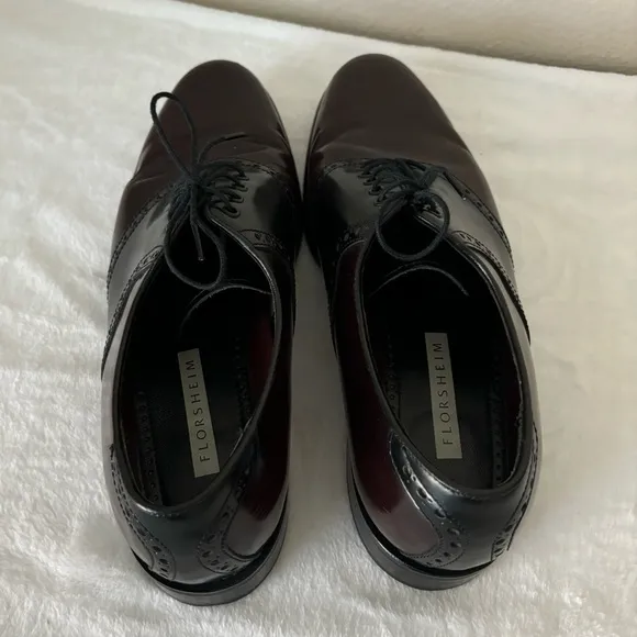 Florsheim Saddle Oxford, Black &amp; Burgundy leather dress shoes, Men’s size 9 D
