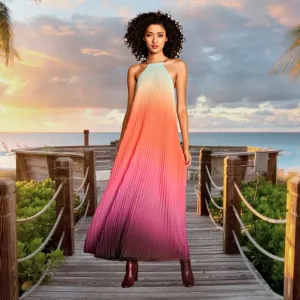 For The Republic Multicolor Ombre Maxi Dress Nordstrom Sleeveless Round Neckline