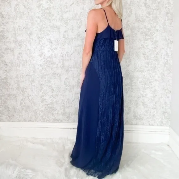 Foxiedox Pin-tuck Lace Maxi Dress