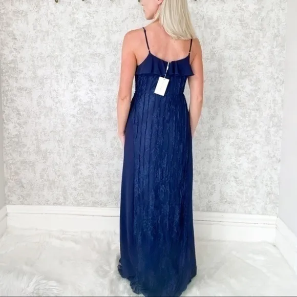 Foxiedox Pin-tuck Lace Maxi Dress