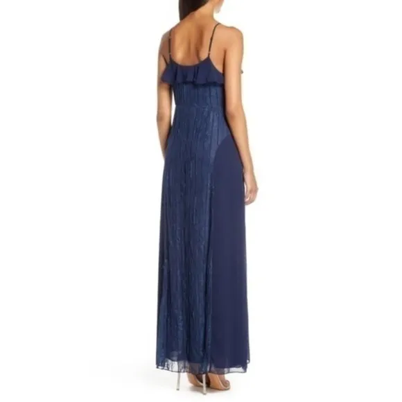 Foxiedox Pin-tuck Lace Maxi Dress