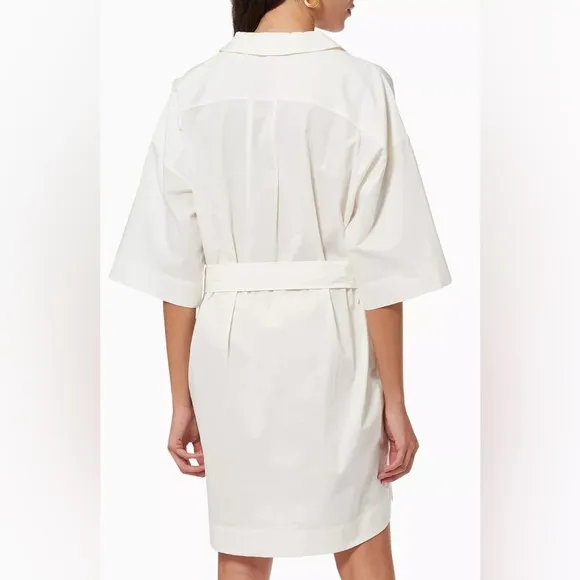 Frame Channing Cotton Mini Dress in White Size M