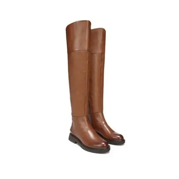 Franco Sarto Battina Cognac Over The Knee Leather High Shaft Boots Women Sz 6