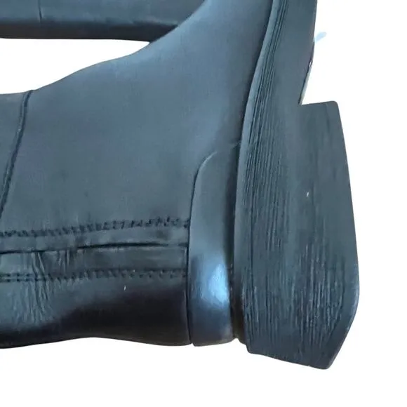 Franco Sarto Battina Knee High Black Riding Leather Boots Size 6