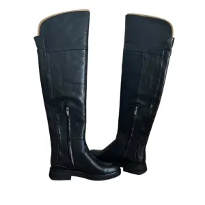 Franco Sarto Battina Knee High Black Riding Leather Boots Size 6