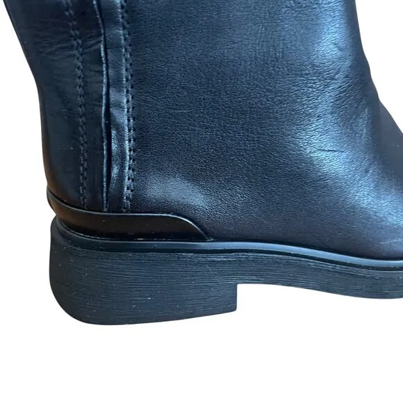 Franco Sarto Battina Knee High Black Riding Leather Boots Size 6