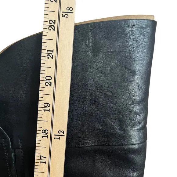 Franco Sarto Battina Knee High Black Riding Leather Boots Size 6