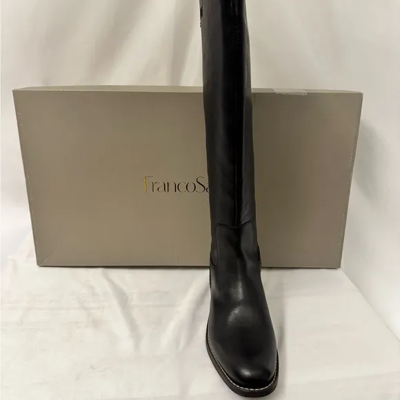 Franco Sarto Black Leather Over the Knee Boots
