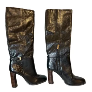 FRANCO SARTO Cassie Leather round toe knee-high black boots women’s size 6M NWOB