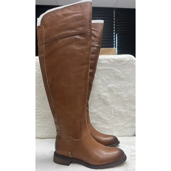 Franco Sarto Womens Haleen Cognac Tall Knee-High Boots 6.5 M