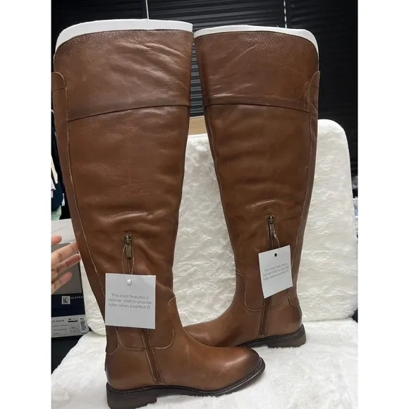 Franco Sarto Womens Haleen Cognac Tall Knee-High Boots 6.5 M