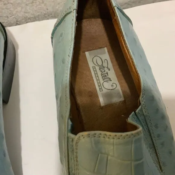 Fratelli Loafers Mens Size 9 Leather Slip On blue Square Toe Dress Shoes