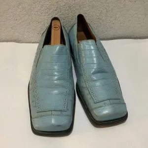 Fratelli Loafers Mens Size 9 Leather Slip On blue Square Toe Dress Shoes