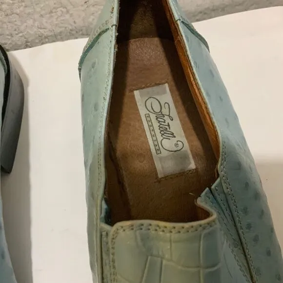 Fratelli Loafers Mens Size 9 Leather Slip On blue Square Toe Dress Shoes