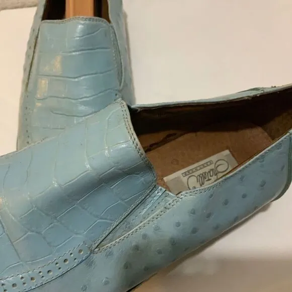 Fratelli Loafers Mens Size 9 Leather Slip On blue Square Toe Dress Shoes