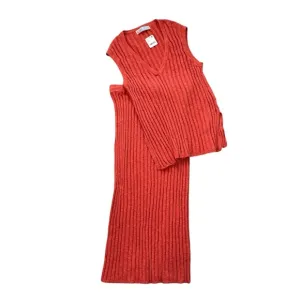 Free People Beach NWT Ribbed Orange Tank &amp; Skirt Set – Size Medium