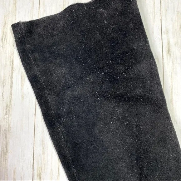 Free People Carlisle Black Suede Distressed Over The Knee Boots