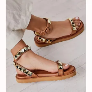Free People Gold Leon Studded SandalsVicenza size 38