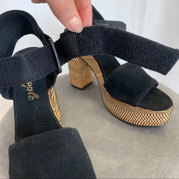 FREE People Sport Society Platform Sandals black Sz 41🔥