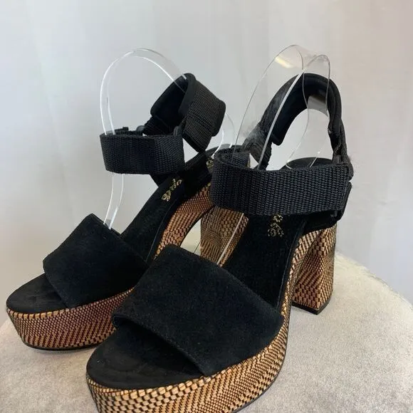FREE People Sport Society Platform Sandals black Sz 41🔥