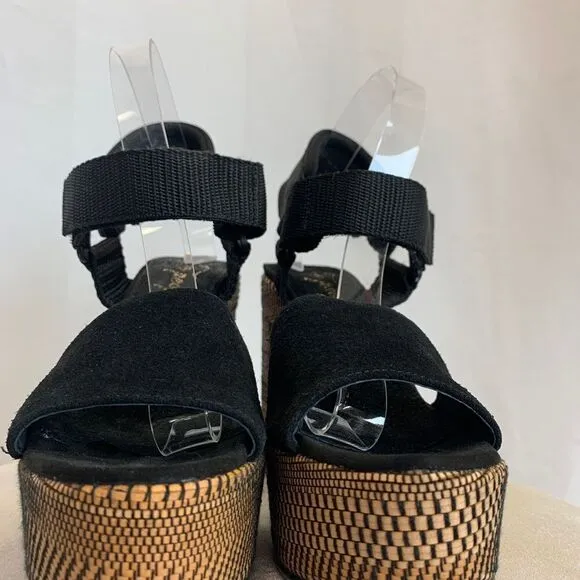 FREE People Sport Society Platform Sandals black Sz 41🔥