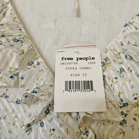 Free People Sweetest Thing Mini Dress Color: Ivory Combo