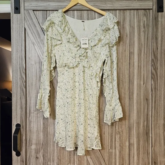Free People Sweetest Thing Mini Dress Color: Ivory Combo