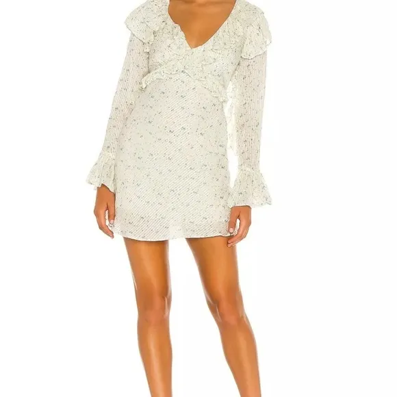 Free People Sweetest Thing Mini Dress Color: Ivory Combo