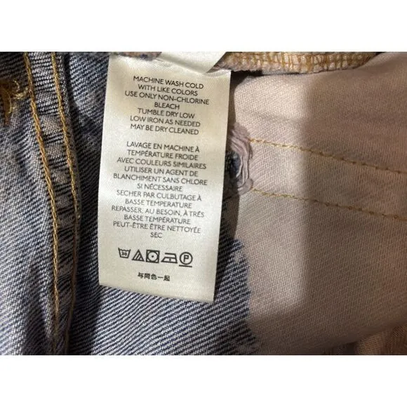 Free People Unique Distressed Denim &amp; Misty Plum Layered Skirt, Size 8,‎ NWT