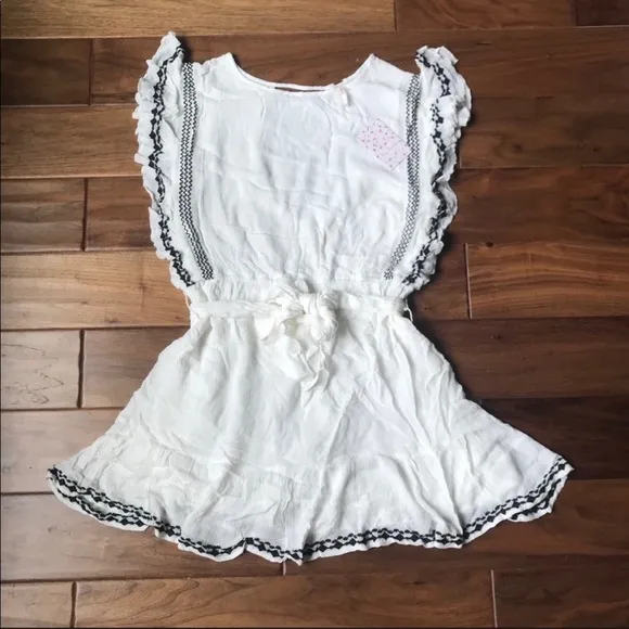 Free People White &amp; Black Weekend Brunch Dress