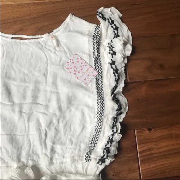Free People White &amp; Black Weekend Brunch Dress