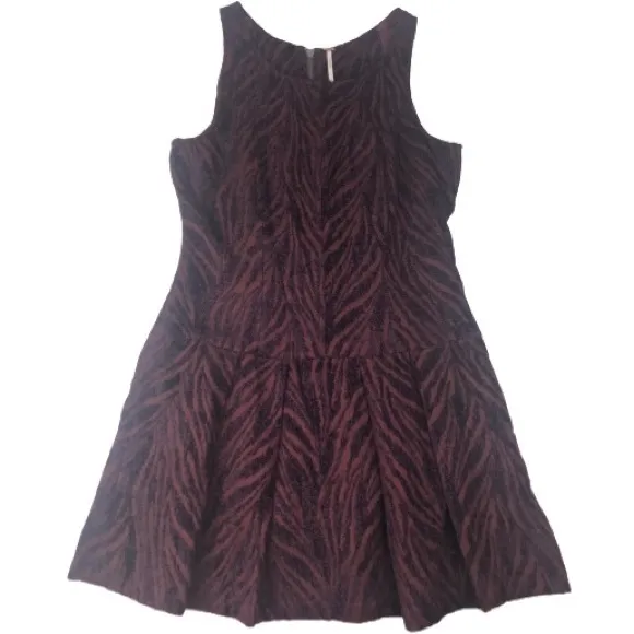 FREE PEOPLE Wild Zebra Dress Fit &amp; Flare Pockets