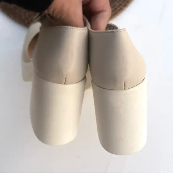 Free People Womens Shoes Cream Gwen Platform Mary Janes Moonlight Size 40 9.5