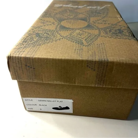 Free People Gemini Ballet Flats in Black Size 8 New In Box