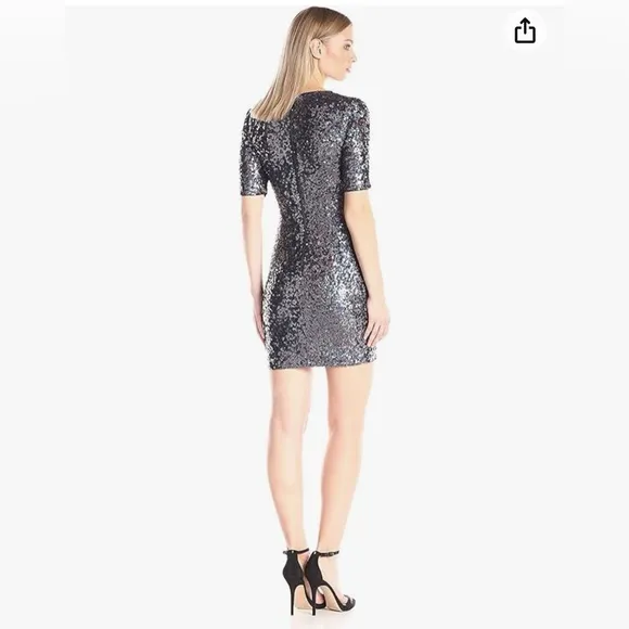 French connection sequin embellished wrap dress