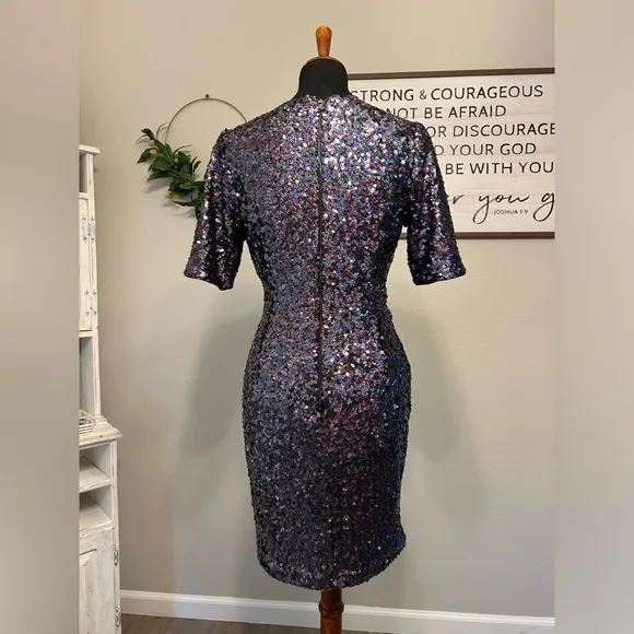 French connection sequin embellished wrap dress