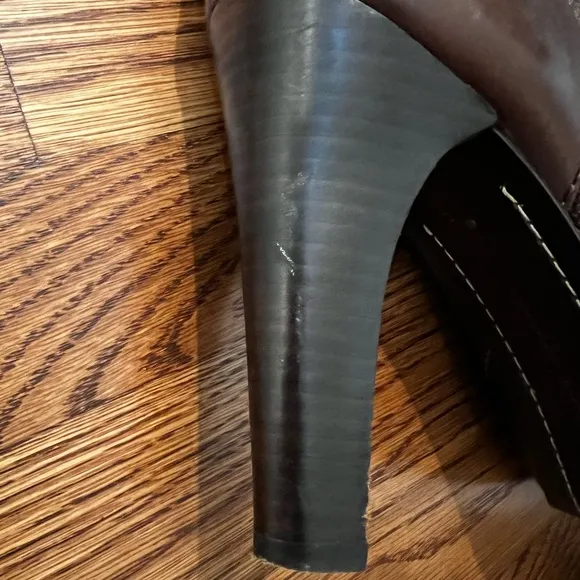 FRYE Anna Cuff Pull On Boots leather Over Knee Stacked Heel High Tall Soft 9.5