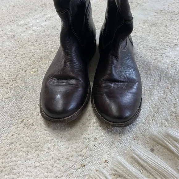 Frye brown leather knee high boots