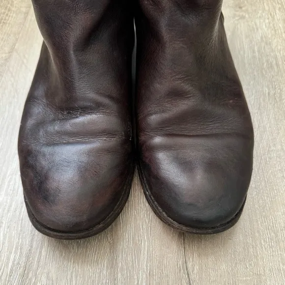 Frye Brown Leather Women’s Paige Buckles Knee High Boots size 8