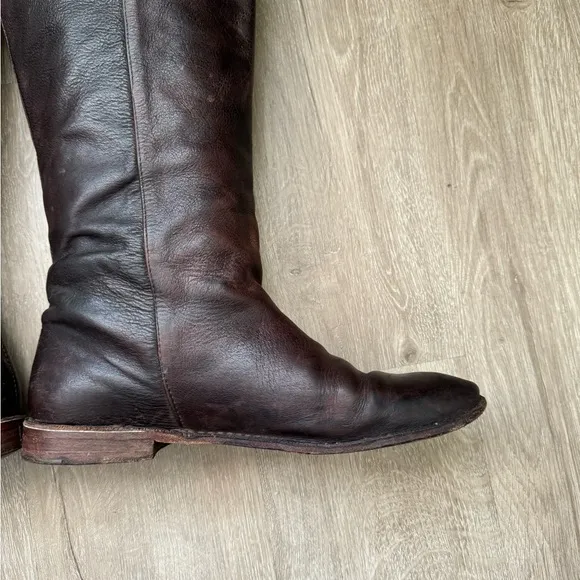 Frye Brown Leather Women’s Paige Buckles Knee High Boots size 8