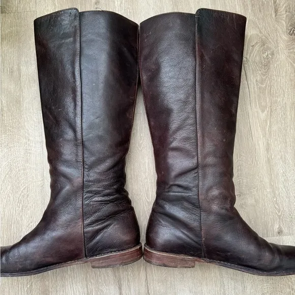 Frye Brown Leather Women’s Paige Buckles Knee High Boots size 8